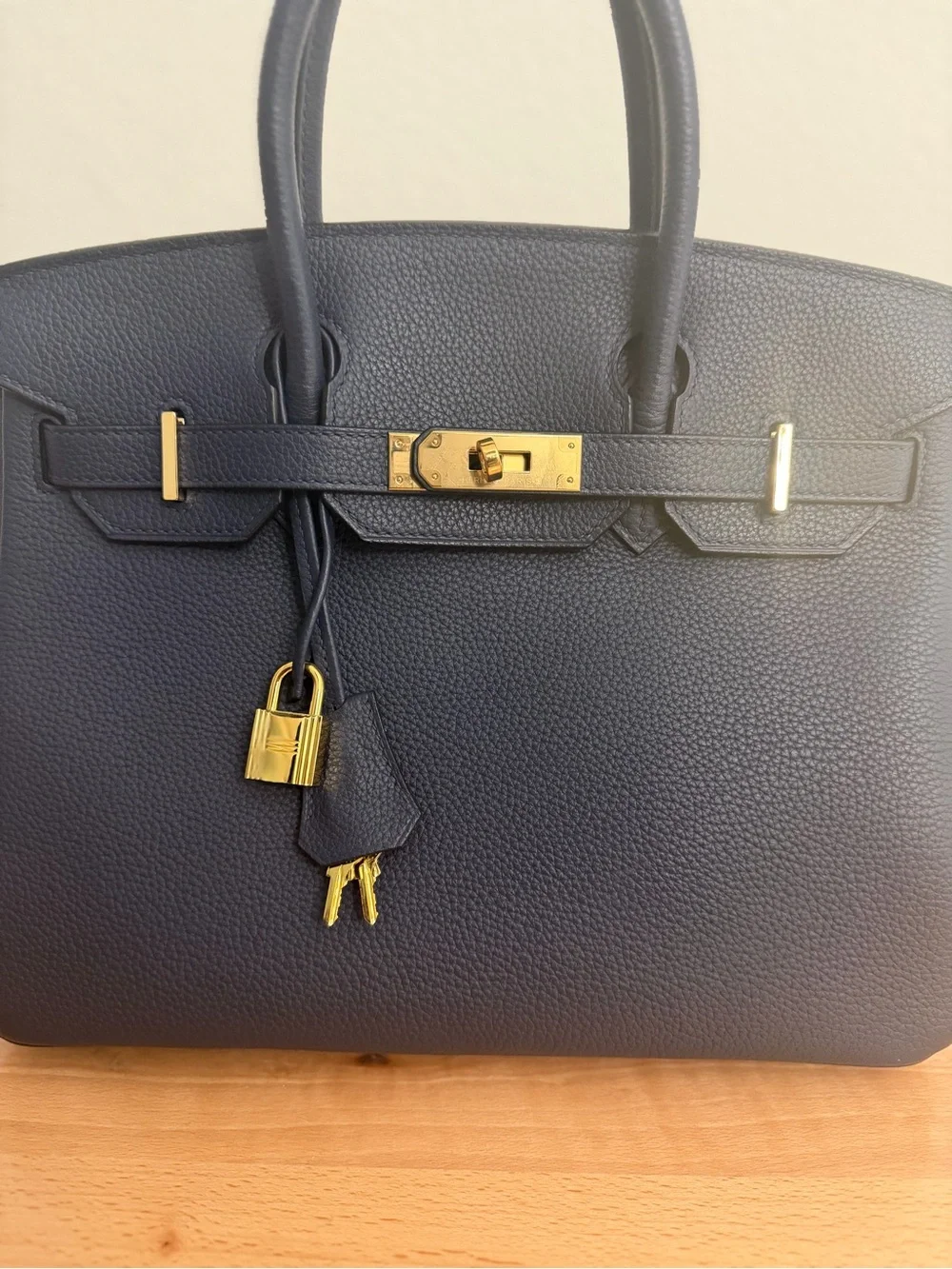 IMPORTED HANDMADE TOGO GHW MIDNIGHT BLUE BLEU NUIT LAMBSKIN BIRKIN 30